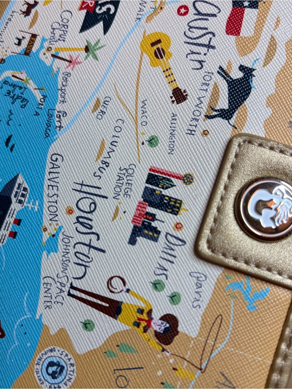 Spartina 449 Texas Lone Star State Map Travel Wallet Organizer Continental - Picture 9 of 10